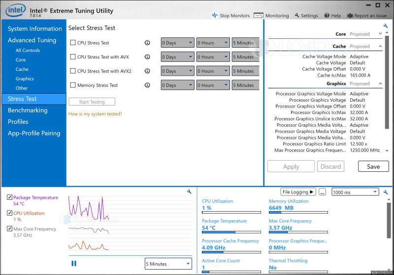 Intel Extreme Tuning Utility 7.12.0.29 download the new for windows