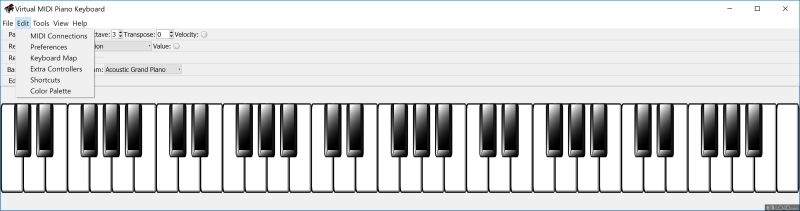 recognize virtual midi piano keyboard